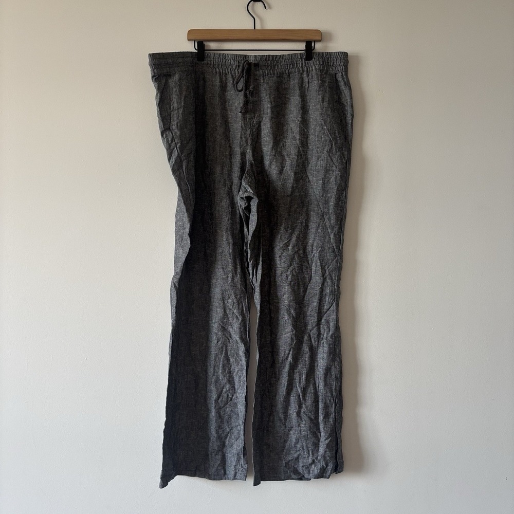 New York & Company Grey Linen Blend Pants  PLUS Size XXL Resort Casual Boho NWT